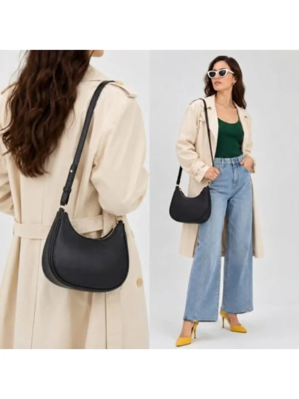 Chic Small Crescent Hobo Bag for Women, Stylish Underarm Purse, Versatile